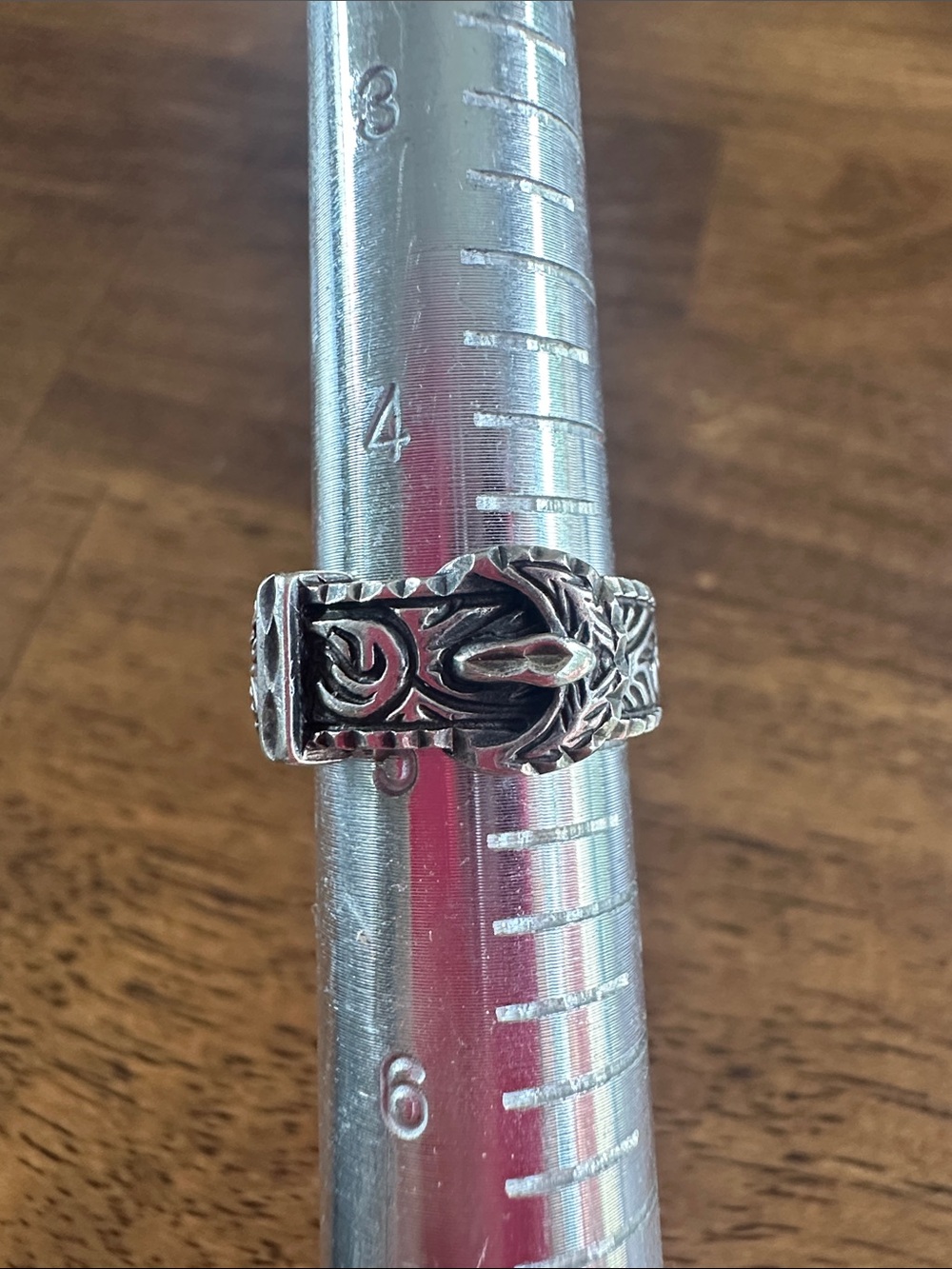 Sterling Silver Ornate Buckle Ring - Size 4.75 - Picture 3 of 7